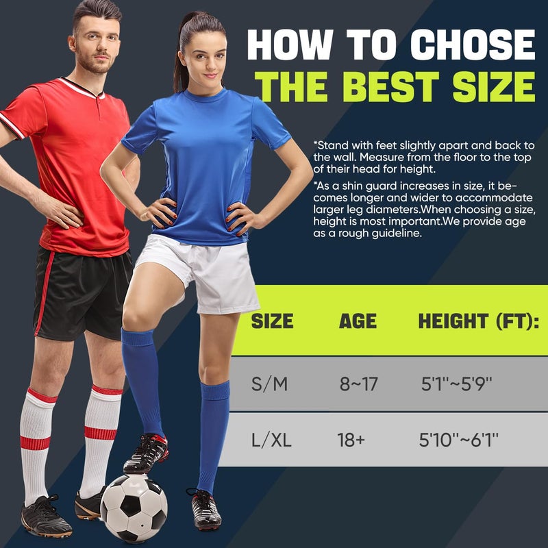 Rawxy Football Soccer Shin Guards with Exceptional Flexible Soft Light Weight - Great for Boys Girls Junior Youth(Blue Yellow,L) - Image 5